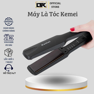 Máy Là Tóc Kemei Chính Hãng Uốn Duỗi Tóc 4 Mức Nhiệt Dễ Dàng An Toàn Sử Dụng Tại Nhà (LeTuKe Store)