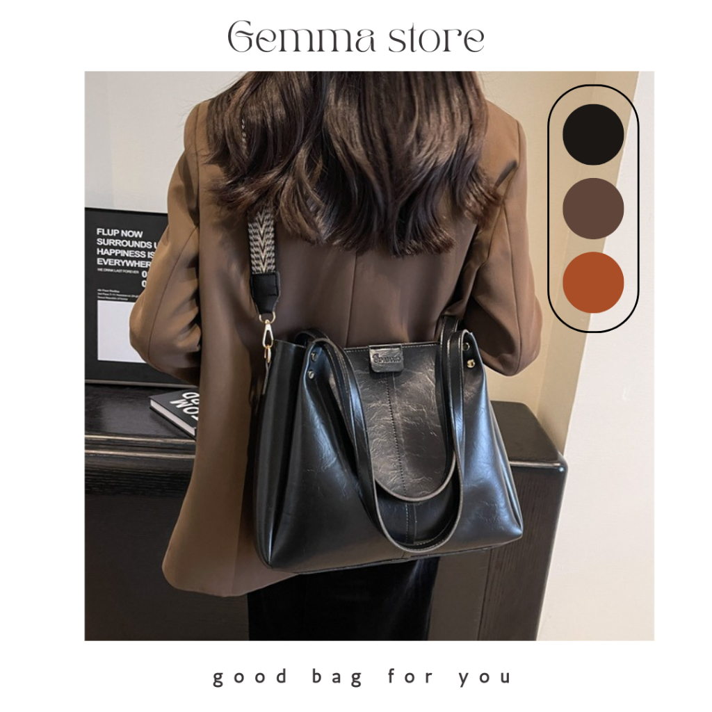  Túi xách nữ túi công sở da Pu thời trang tote đeo chéo đi biển du lịch đựng laptop đồ đi học đi làm 