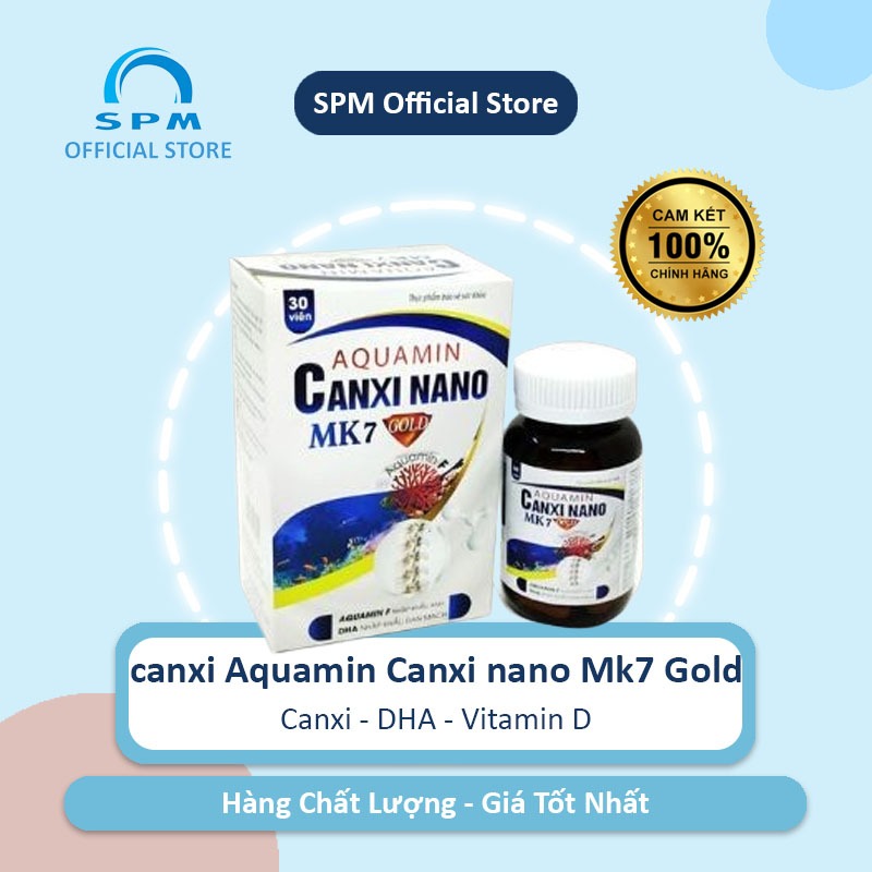 Viên uống bổ sung canxi Aquamin Canxi nano Mk7 Gold - Canxi từ tảo biển đỏ dùng cho trẻ từ 1 tuổi và người lớn - Hộp 30v