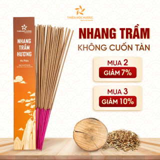 Nhang trầm hương Thiên Mộc Hương loại 8 năm tích trầm, ít khói, thơm nhẹ, dễ chịu, dài 30cm
