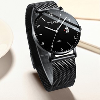 Đồng hồ nam dây thép lưới LOUIE JUELEN F325 mỏng nhẹ chống nước sang trọng có lịch ngày 40mm CARIENT