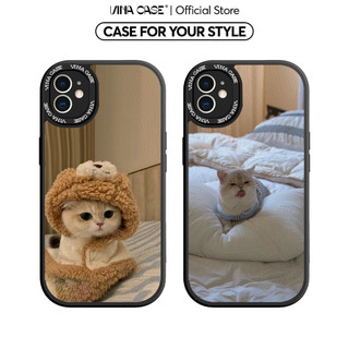 Ốp lưng Vina Case vân da in hình Mèo Trắng cho các dòng 7G/XS/11/12PM/13/14+/15PM/...