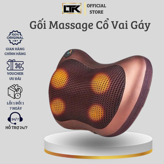 Gối Massage Cổ Vai Gáy Tia Hồng Ngoại ,Bi 2D Tiện Lợi An Toàn Dễ Dàng Sử Dụng (LeTuKe Store)