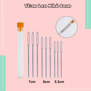 Set 9 kim khâu len bằng thép không gỉ có kèm hộp đựng dùng trong đan móc  | Tiệm Len Nhà Sam