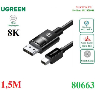 Cáp chuyển đổi Mini Displayport to Displayport 1.4 dài 1.5M hỗ trợ 8K Ugreen 80663 cao cấp
