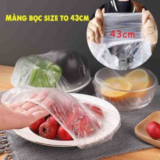 Màng bọc thực phẩm kích thước 43cm - màng bọc thực phẩm PE có chun co giãn tái sử dụng nhiều lần