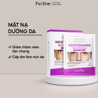 Mặt nạ giấy sadoer FUNDINE dưỡng chất giảm tàn nhang, dưỡng trắng cấp nước cho da săn chắc, mịn màng