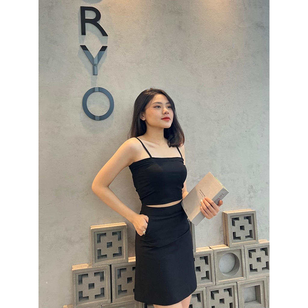 Áo hai dây nữ RUZA dáng croptop thun form ôm thời trang công sở PAP001