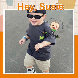 Hey susie s6089- set áo xám mickey xanh quần kem cho bé trai từ 8-25kg