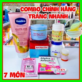 (9 hãng) Combo kem body Bạch Ngọc Liên Vaseline 10x trắngcấp tốc body chai lì khó trắng thấm nhanh