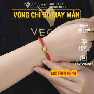 Vòng tay chỉ đỏ VEGAN mix hạt trầm đá theo mệnh mang lại may mắn tài lộc
