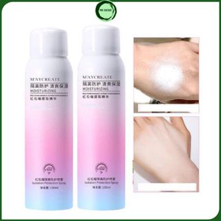 Xịt chống nắng Maycreate Moisturizing Spray nâng tông da dưỡng trắng da mặt body 150ml - Mibebe