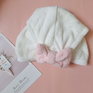 Mũ Tắm 2 Cục Bông, Mũ Spa, Mũ Trùm Đầu Tắm Cho Bé