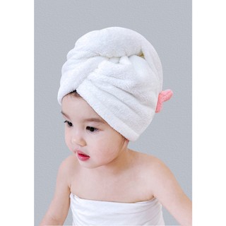 Mũ Tắm 2 Cục Bông, Mũ Spa, Mũ Trùm Đầu Tắm Cho Bé