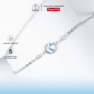 Lắc tay đôi nữ Tyche Crescent và Star dây bắt sáng lấp lánh,vòng tay nhật nguyệt sang trọng thanh lịch đeo đi học làm qà