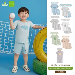 [CHÍNH HÃNG] Bộ quần áo cộc tay quần đùi in họa tiết bé trai chất liệu sợi tre cao cấp Lullaby