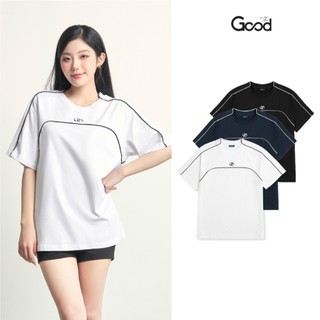 Áo Thun Blockcore THE GOOD "Mix Line", Áo Phông, Áo Unisex Chất Cotton Co Giãn Cổ Tròn  Tay Lỡ Form Oversize