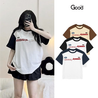 Áo Thun  THE GOOD "GOOD // GOOD", Áo Phông, Áo Unisex Chất Cotton Co Giãn Cổ Tròn Tay phối giả raglan Form Oversize