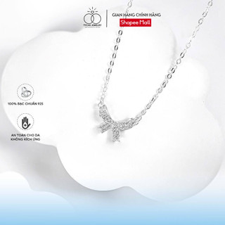 Dây chuyền bạc nữ Tyche Bow1 nạm đá ,chốt khóa cao cấp trẻ trung phù hợp đeo đi học, đi chơi,đi làm TYCHE JEWELRY