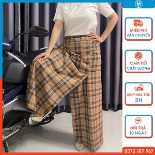  Váy chống nắng nữ kiểu dáng xẻ tà vải kaki dày mát và mềm mịn có nút bấm chân H&T FASHION