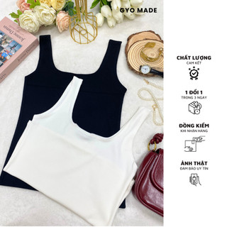Áo ba lỗ cổ vuông GYOMADE® chất liệu thun cotton 4 chiều dành cho nữ