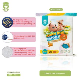 Khăn vải khô đa năng cao cấp mipbi bịch 600g/900g