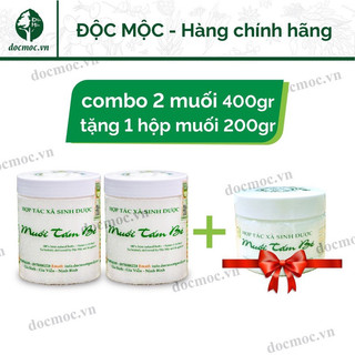Combo 2 Muối Tắm Bé Độc Mộc 400gr Tặng 1 Muối tắm bé shopdocmoc 200gr an toàn cho da bé yêu