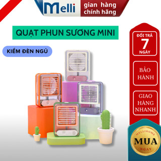 Quạt điều hòa mini để bàn MELLI dung tích 300 ml phun sương tạo độ ẩm sạc tích điện qua USB có 3 chế độ gió