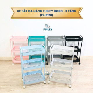 Kệ sắt đa năng 3 tầng có bánh xe và tay cầm Finley
