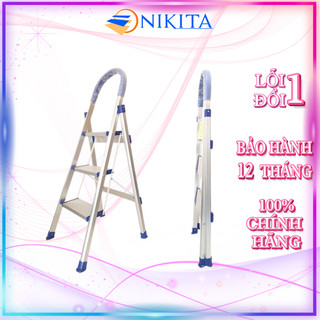 Thang ghế nhôm gia đình 3 bậc, Xếp gọn tiện lợi, dễ sử dụng - Hàng chính hãng NIKITA