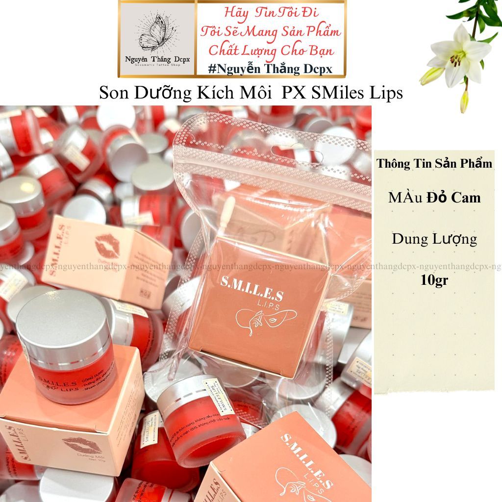 Smiles Lips son dưỡng kích màu môi Hong Thammy -Màu đỏ cam -10gr