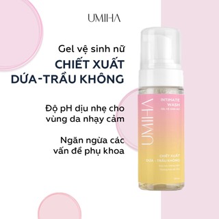  Ddvs nữ chiết xuất Dứa UMIHA  100ml  dạng gel - Tạo độ pH lý tưởng ngăn mùi và vi khuẩn gây viêm ngứa 