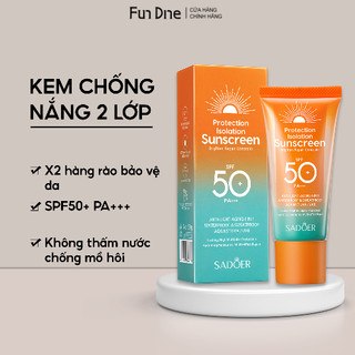Kem chống nắng sadoer FUNDINE dạng gel giúp dưỡng ẩm, thoáng da mỏng nhẹ chống tia UV bảo vệ tối ưu