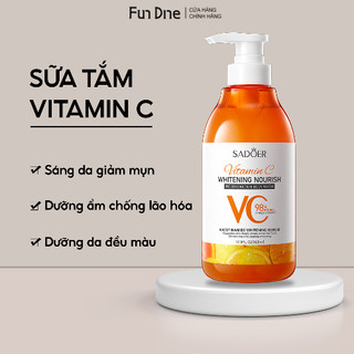 Sữa tắm sadoer FUNDINE giúp dưỡng trắng sữa tắm hương cam vitamin C tự nhiên lành tính giúp làm mềm và dưỡng ẩm da