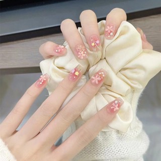 Móng tay giả đính hoa màu hồng thạch B848, Nail box, Nail xinh