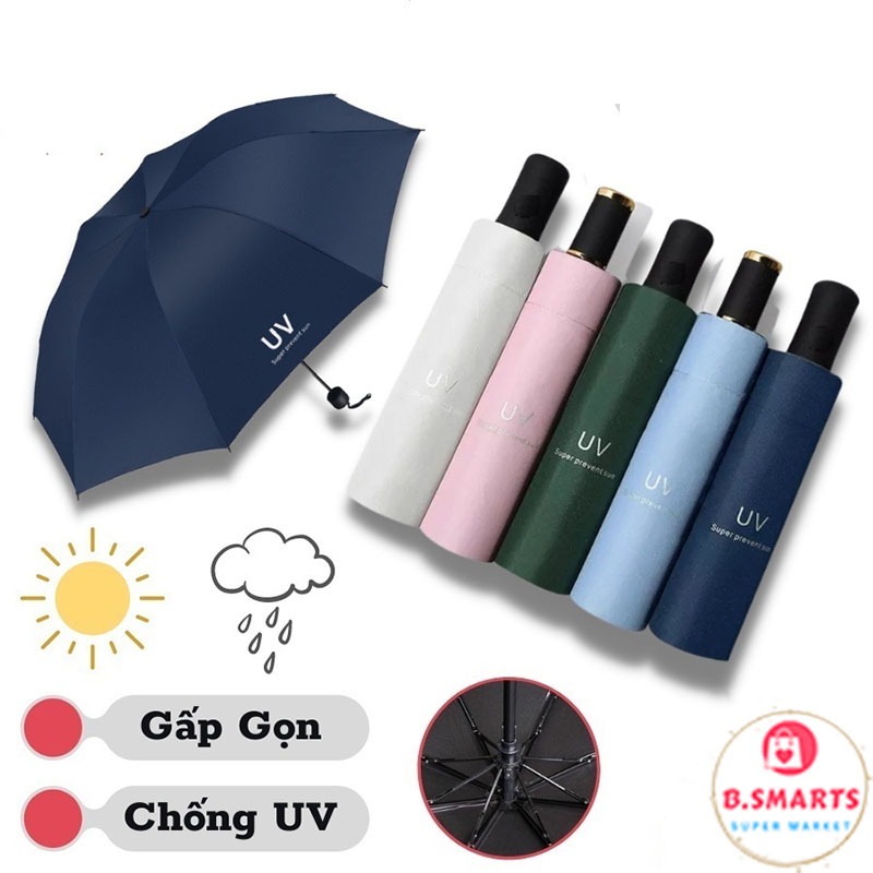 Ô gấp gọn UV che nắng đa năng nhiều màu,Dù Che Mưa Ngăn Nắng Ngăn Tia UV,Che mưa ô dù có lớp chống tia UV bảo vệ da