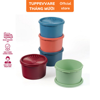 Bộ 05 hộp Bảo quản thực phẩm Midi Deco Tupperware dung tích 1L, nắp đóng tiện lợi, nhựa nguyên sinh
