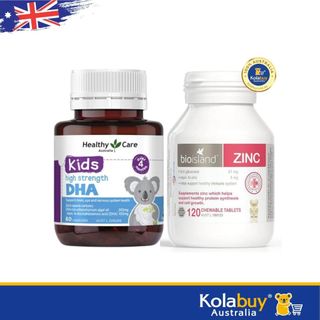 Combo viên uống DHA Healthy Care và Kẽm Bio Island cho bé của Úc