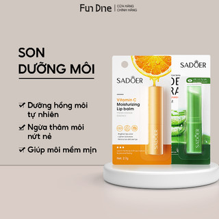 Son dưỡng môi sadoer FUNDINE tinh chất nha đam vitamin c giúp làm mềm môi giúp môi căng bóng dưỡng ẩm làm hồng môi
