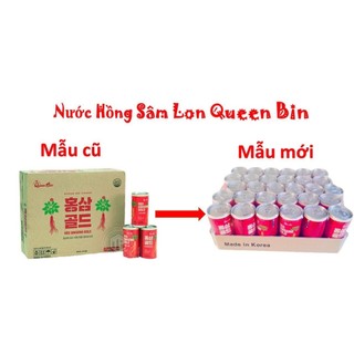 Nước hồng sâm lon hàn quốc queen bin thùng 30 lon - mẫu mới
