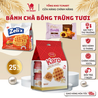 Bánh Karo Richy - Zeli'z - Bauli các vị, Trứng tươi chà bông sợi gà túi 156g (6 gói x 26g) - Bánh trứng tươi mềm ngon