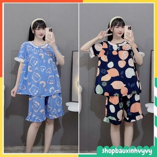 (Siêu đẹp) Bộ Lanh Bầu đùi Cổ Viền Trắng, Chất thoáng mát, tiện lợi mặc nhà ngày hè nóng bức cho mẹ