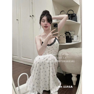 VÁY 2 DÂY TĂM PHỐI REN IN NƠ