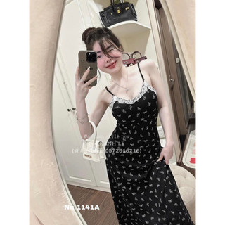 VÁY 2 DÂY TĂM PHỐI REN IN NƠ