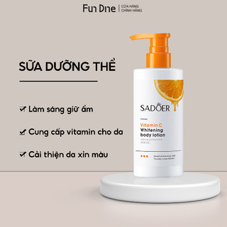 Sữa dưỡng thể sadoer FUNDINE vitamin C sữa dưỡng thể toàn thân dưỡng trắng da giúp da trắng sáng mịn màng 250ml
