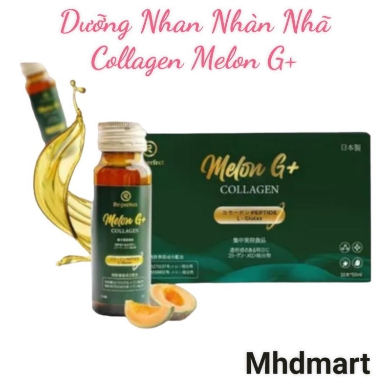 Nước uống collagen Melon G+ Reiperfect chống oxi hoá, dưỡng trắng da Nhật Bản ( 10 lọ / hộp ).