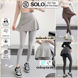 Quần Váy Kèm Quần Legging Dài Co Giãn Đồ Tập Nữ Gym Yoga Zumba Pilates Rẻ Đẹp Solo Sportswears 1381