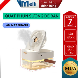 Quạt để bàn phun sương MELLI với dung tích lớn 2,5L đi kèm chức năng điều khiển từ xa và chế độ hẹn giờ thông minh