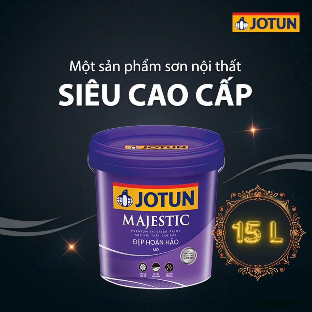 Sơn nội thất JOTUN Majestic (15lít). Có độ bóng ánh ngọc trai tuyệt đẹp