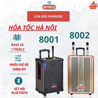 Loa kéo karaoke ONTEKCO 8001/8002 kết nối bluetooth + Mic hát siêu hay, bảo hành chính hãng 12 tháng
